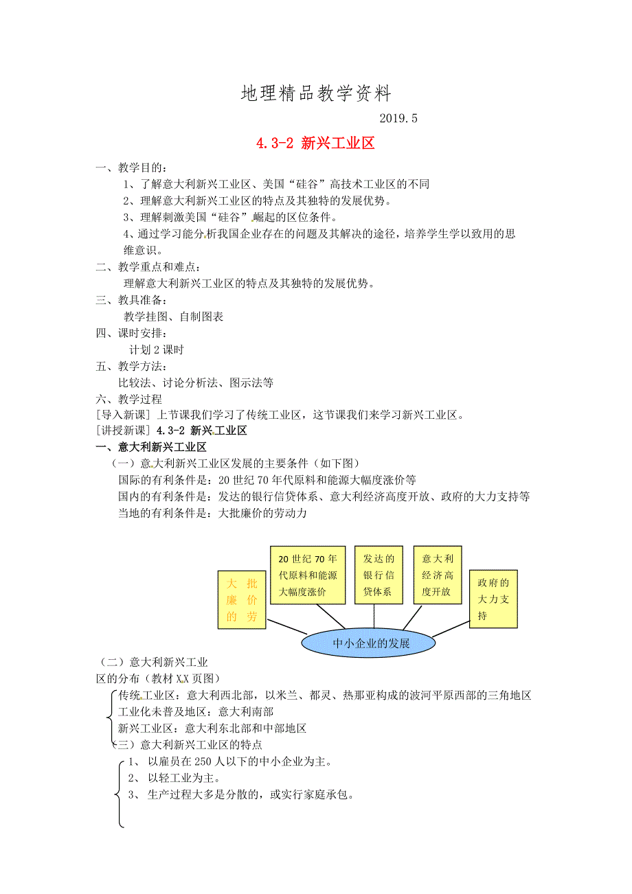 精品江苏省江阴市成化高级中学高中地理 4.3.2新兴工业区教案 新人教版必修2_第1页