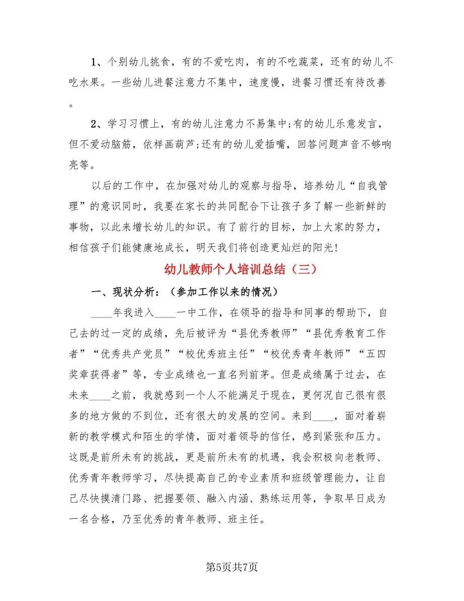 幼儿教师个人培训总结（三篇）.doc_第5页