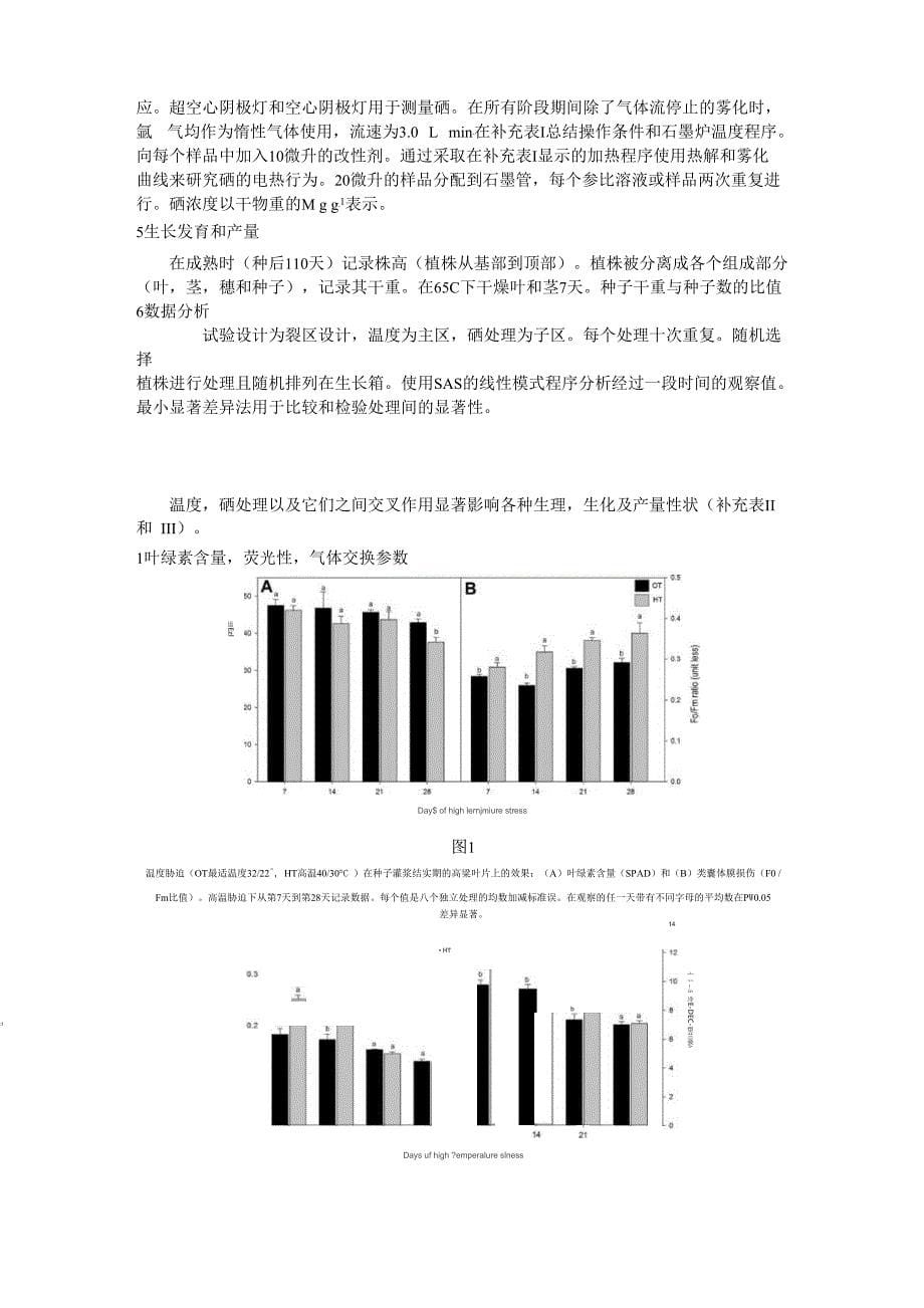 高温胁迫下硒通过增强抗氧化防御系统保护高粱叶子免受氧化损伤_第5页