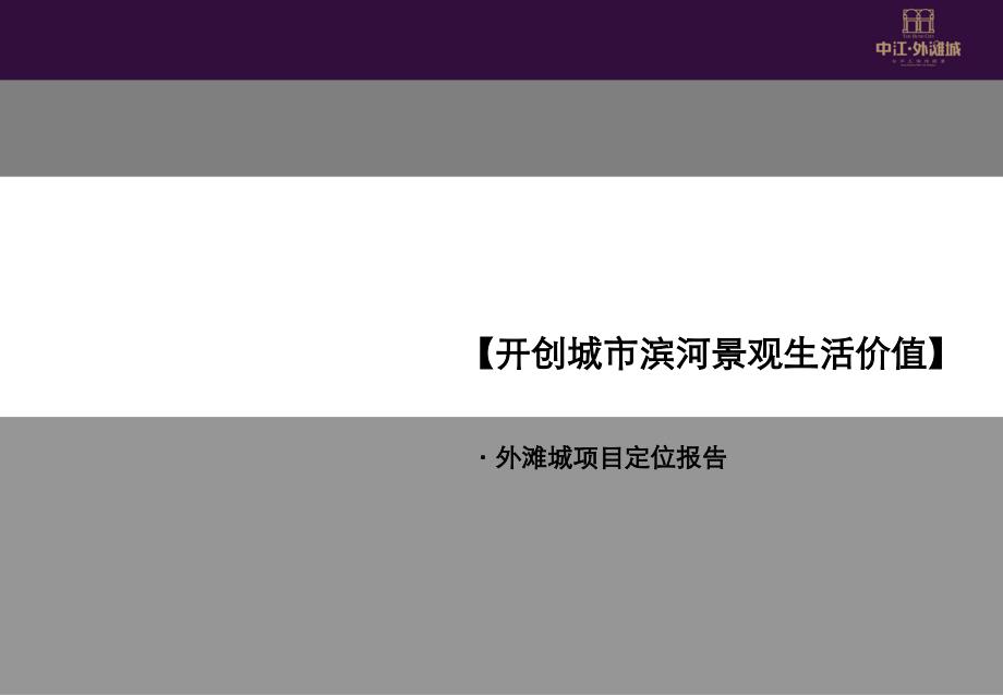 70万平米外滩城定位报告PPT最新定位策略报告45p语文_第1页