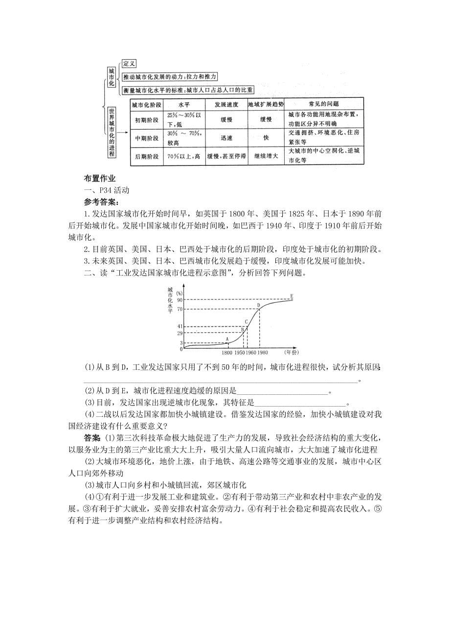 【精品】【人教版】必修2地理：2.3城市化精品教案1_第5页