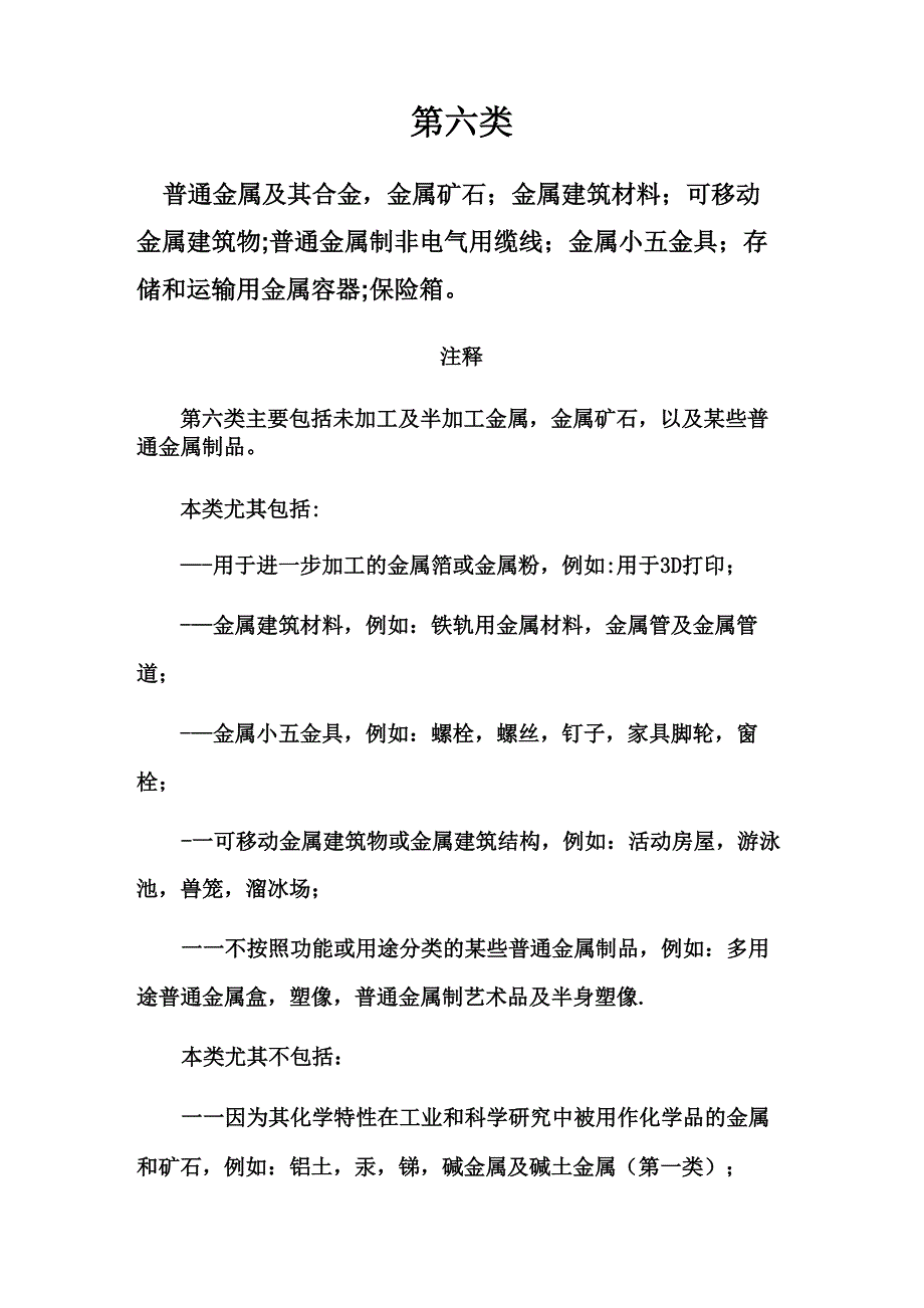 商标分类第6类_第1页