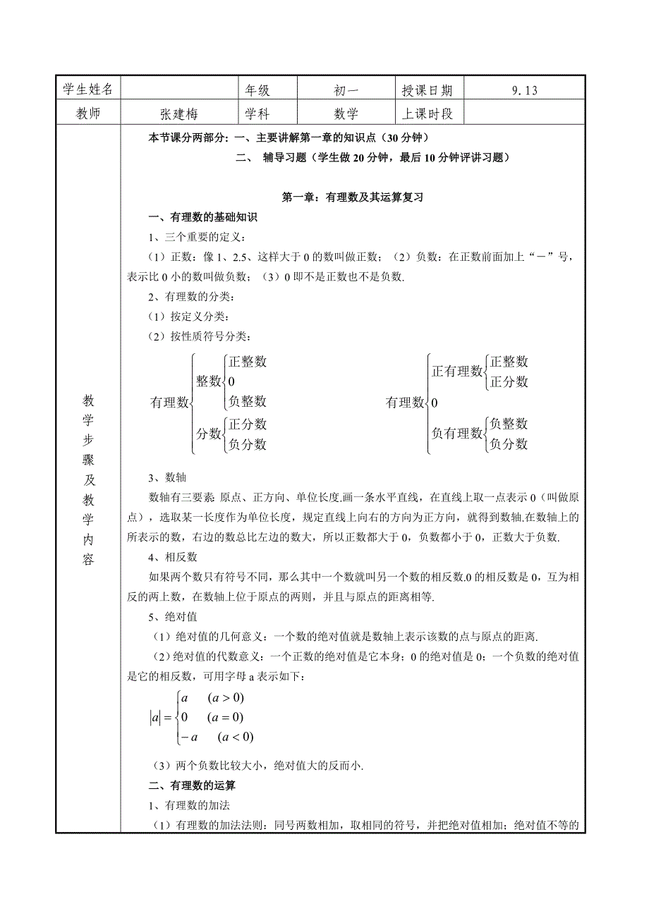 初一数学家教教案_第1页