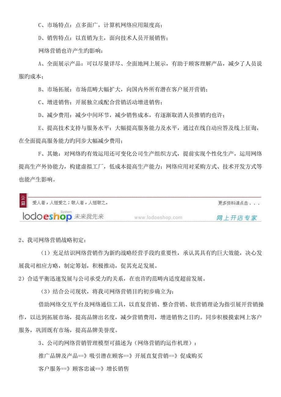 最新公司网络营销推广专题方案_第5页