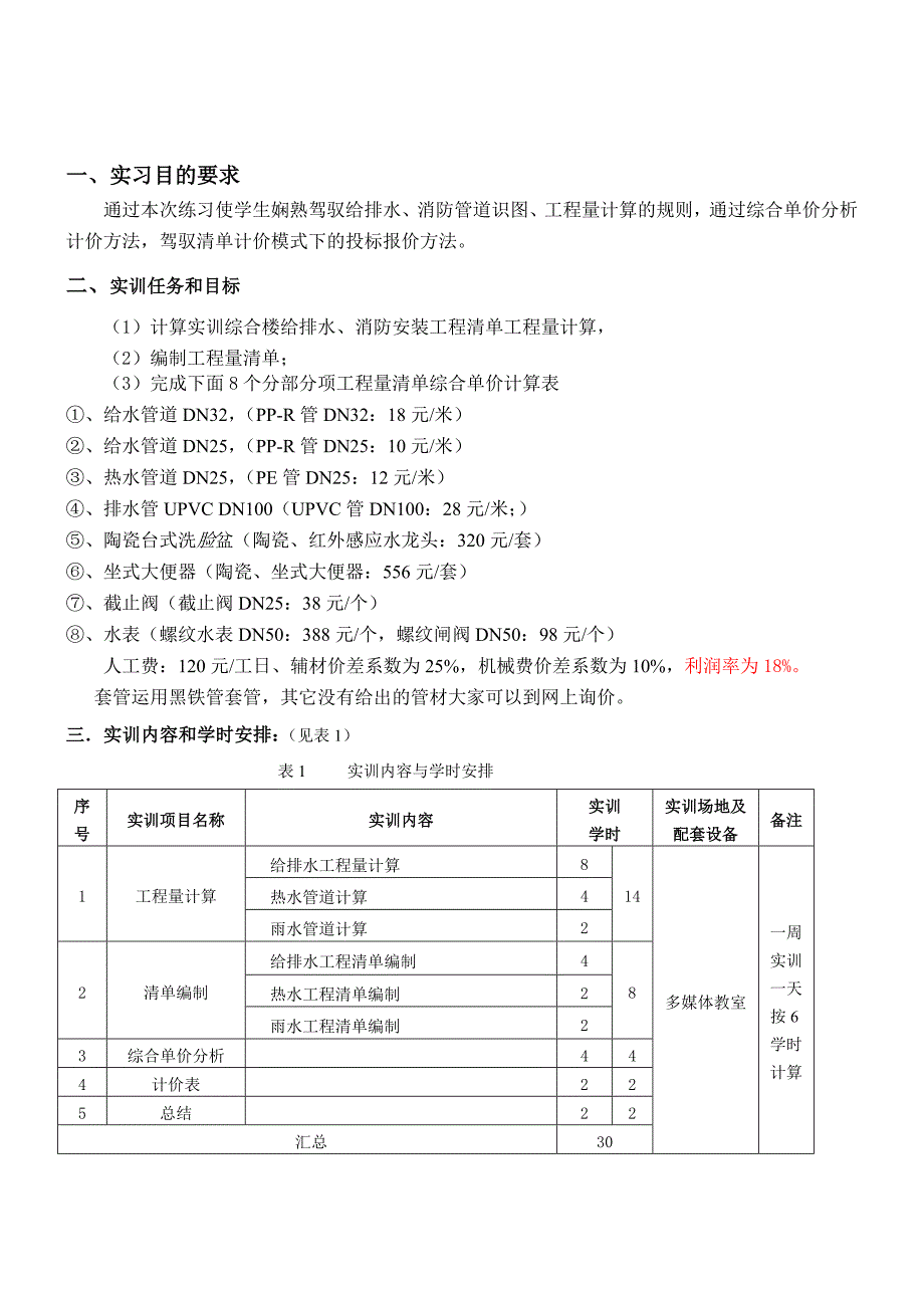 14造价管道工程预算实习指导书课件_第2页