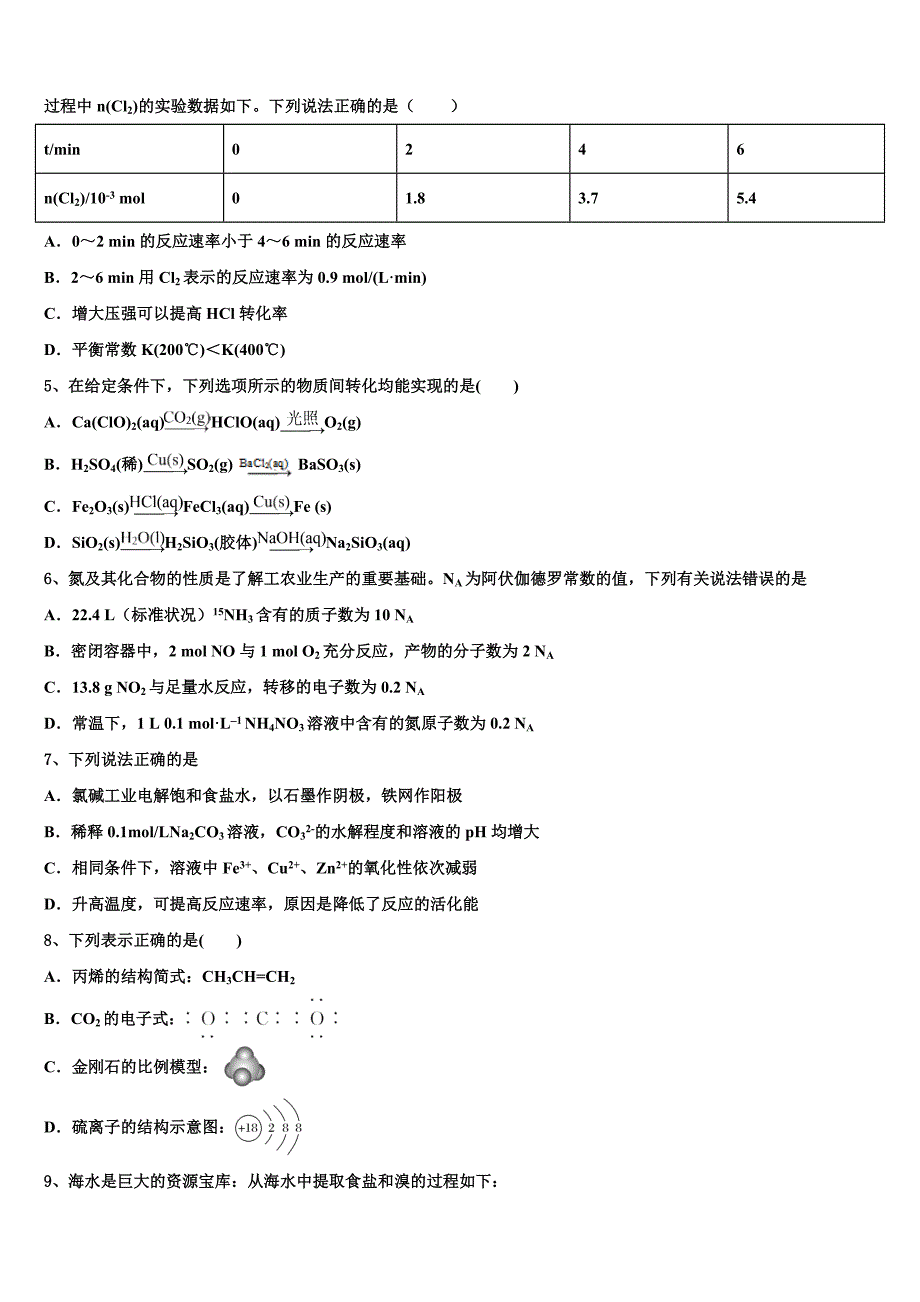 2023届四川省峨眉第二中学高三适应性调研考试化学试题含解析_第2页