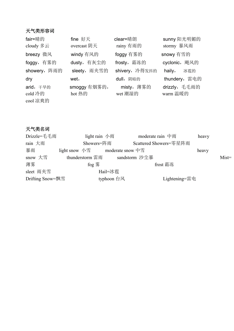 天气类形容词.doc_第1页