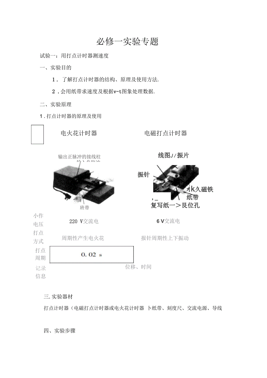 必修一物理所有实验_第1页