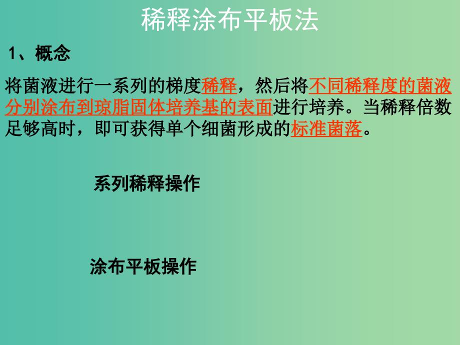 高中生物 稀释涂布平板法课件 苏教版选修1.ppt_第2页