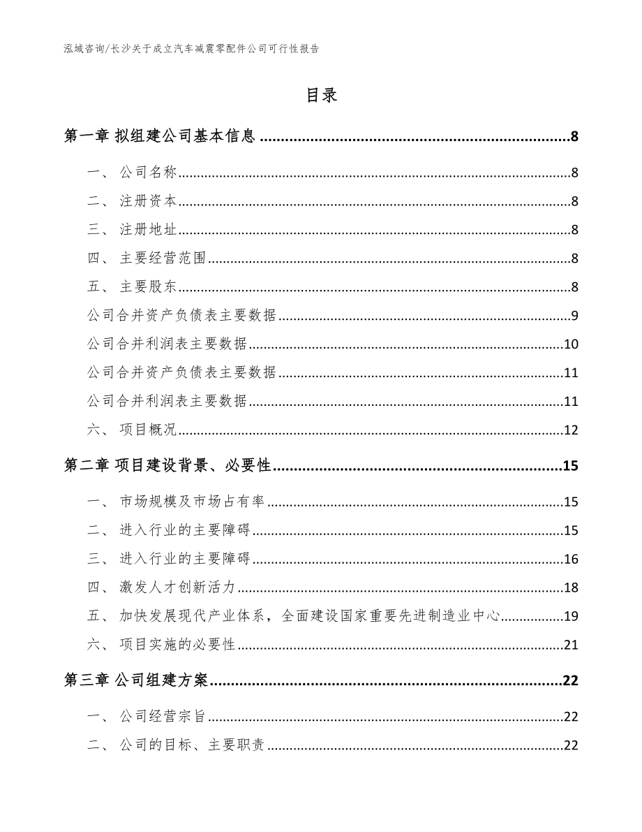 长沙关于成立汽车减震零配件公司可行性报告【模板范文】_第2页