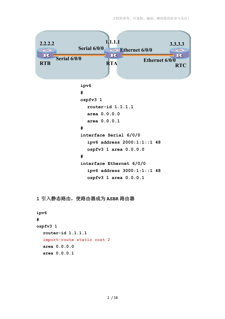 常见OSPFNATRIPDHCP静态路由配置命令_第2页