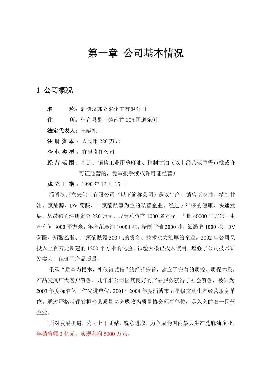 化工有限公司商业计划书_第5页