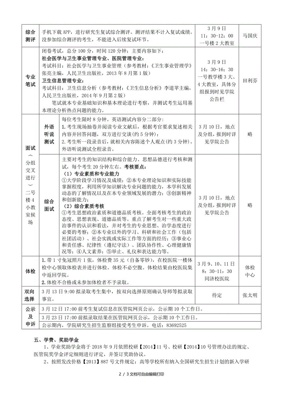 医药卫生管理学院2018年硕士研究生学术型复试工作细则_第2页