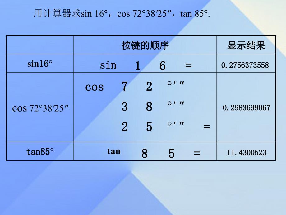 九年级数学下册第1章直角三角形的边角关系3三角函数的计算课件新版北师大版_第4页