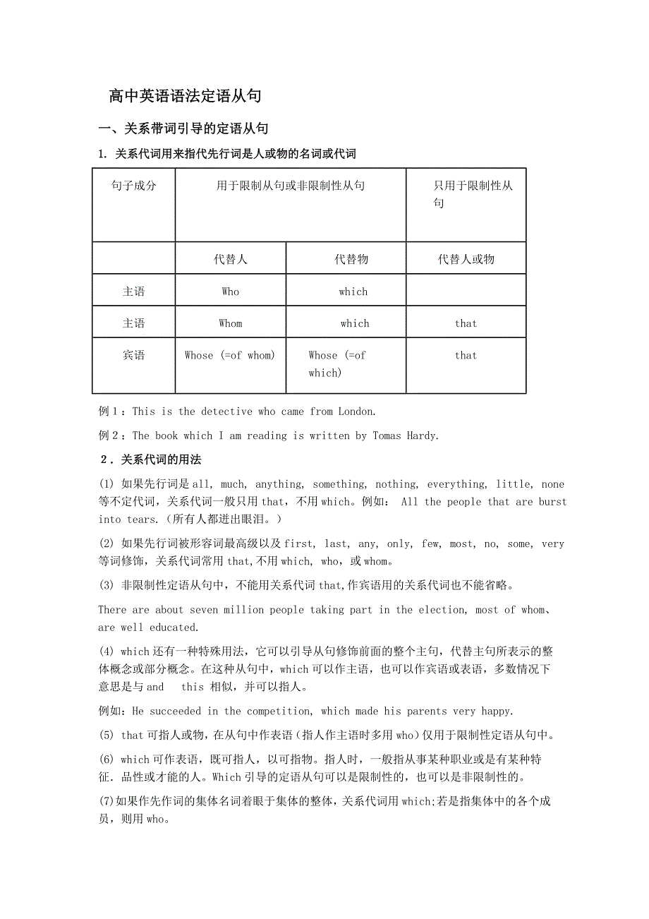 高中英语语法定语从句总复习_第1页