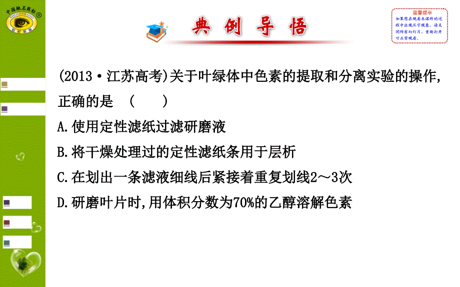 实验8绿叶中色素的提取和分离_第3页