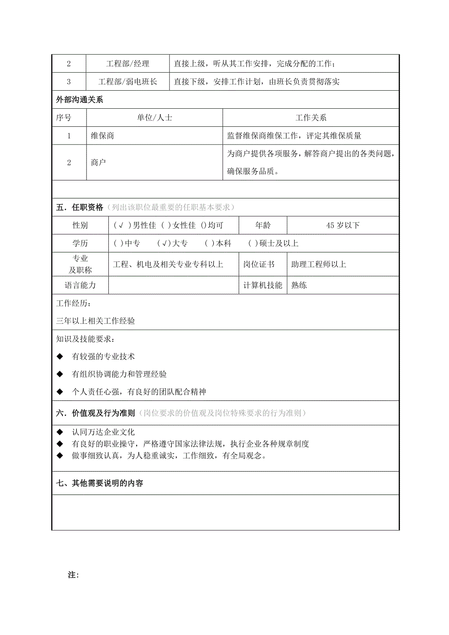 岗位说明书-弱电主管_第2页