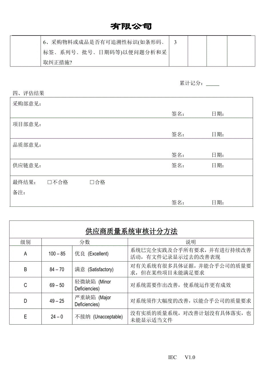 供应商评估表范本_第4页