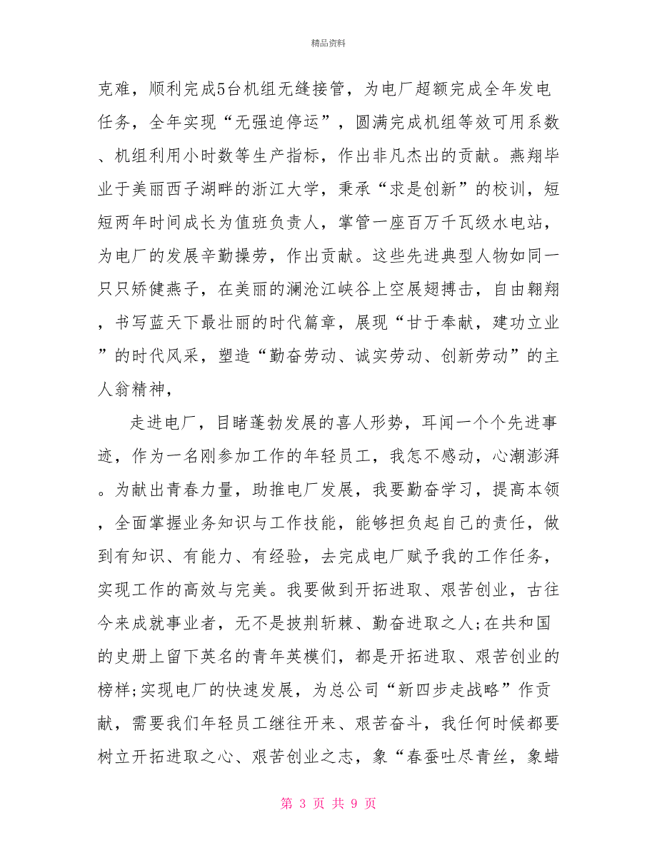 水电站爱岗敬业演讲稿3篇_第3页