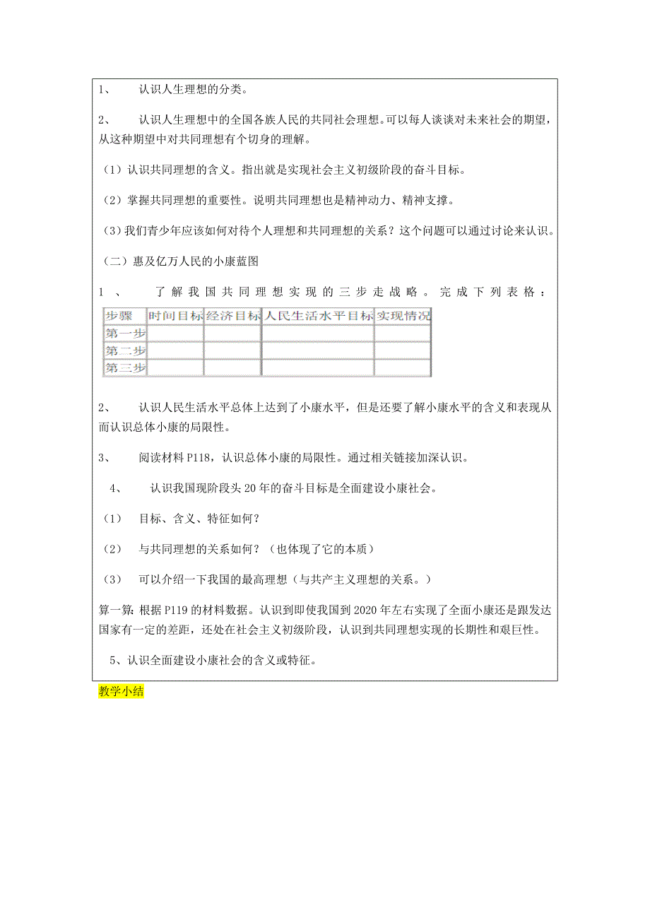 九年级政治全册第4单元我们的未来不是梦第十课共同描绘美好未来第1框共同理想共同使命教案鲁教版_第2页