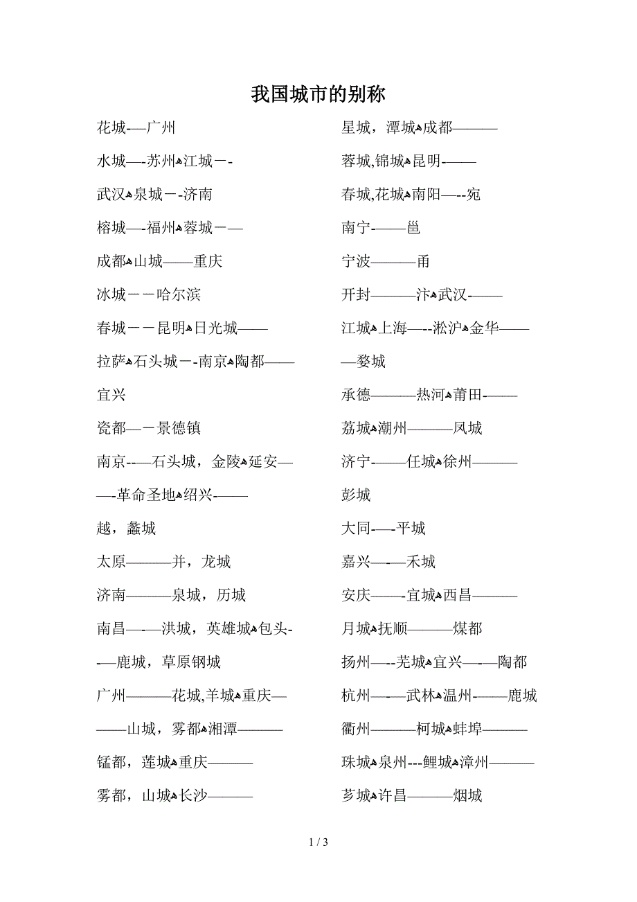 我国城市别称_第1页
