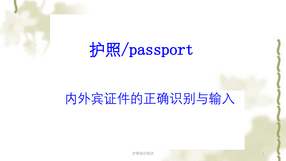护照知识培训ppt课件_第1页