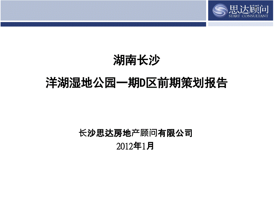 湖南长沙洋湖湿地公园项目前期策划报告70p_第1页