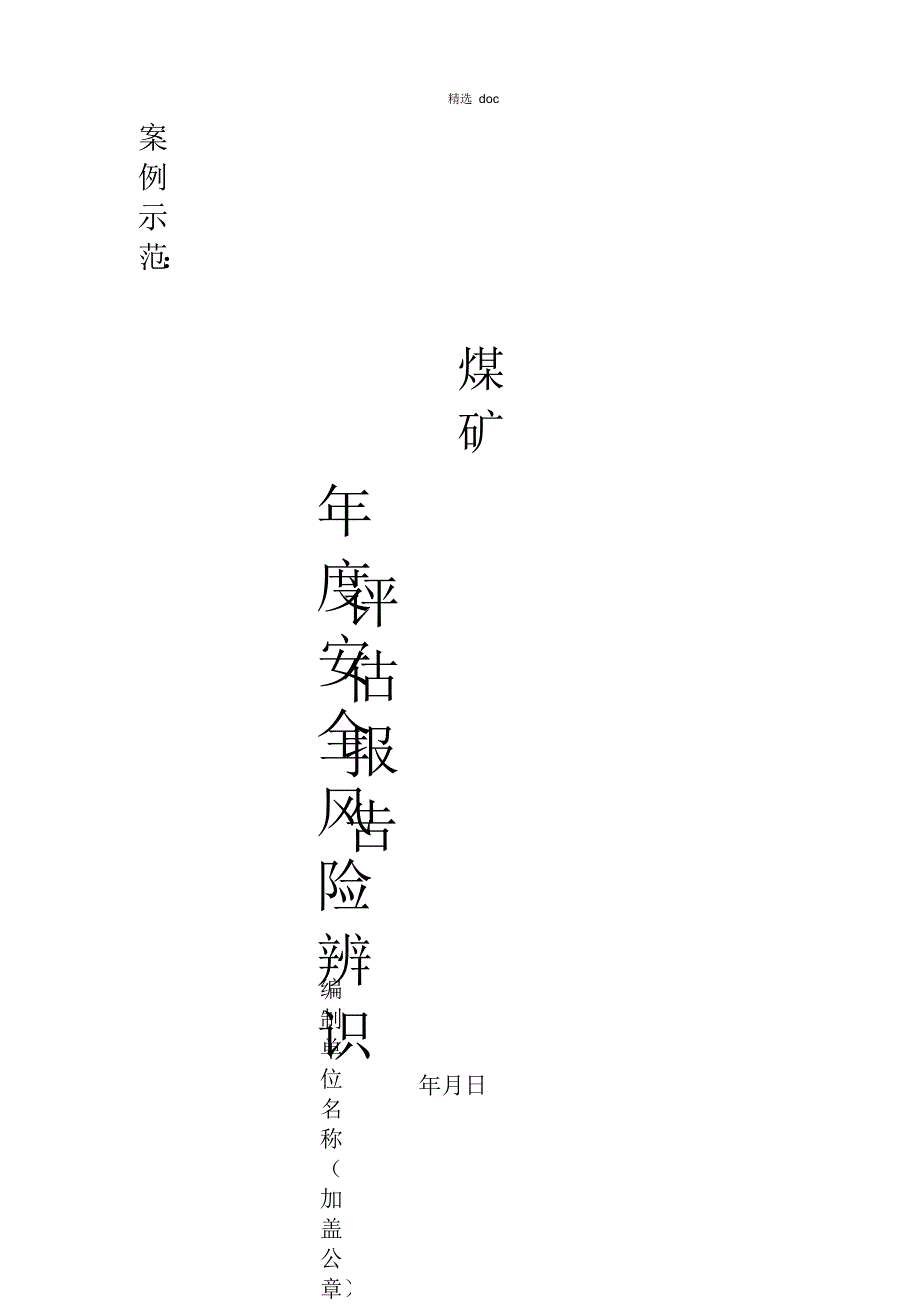 煤矿年度安全风险评估报告_第1页