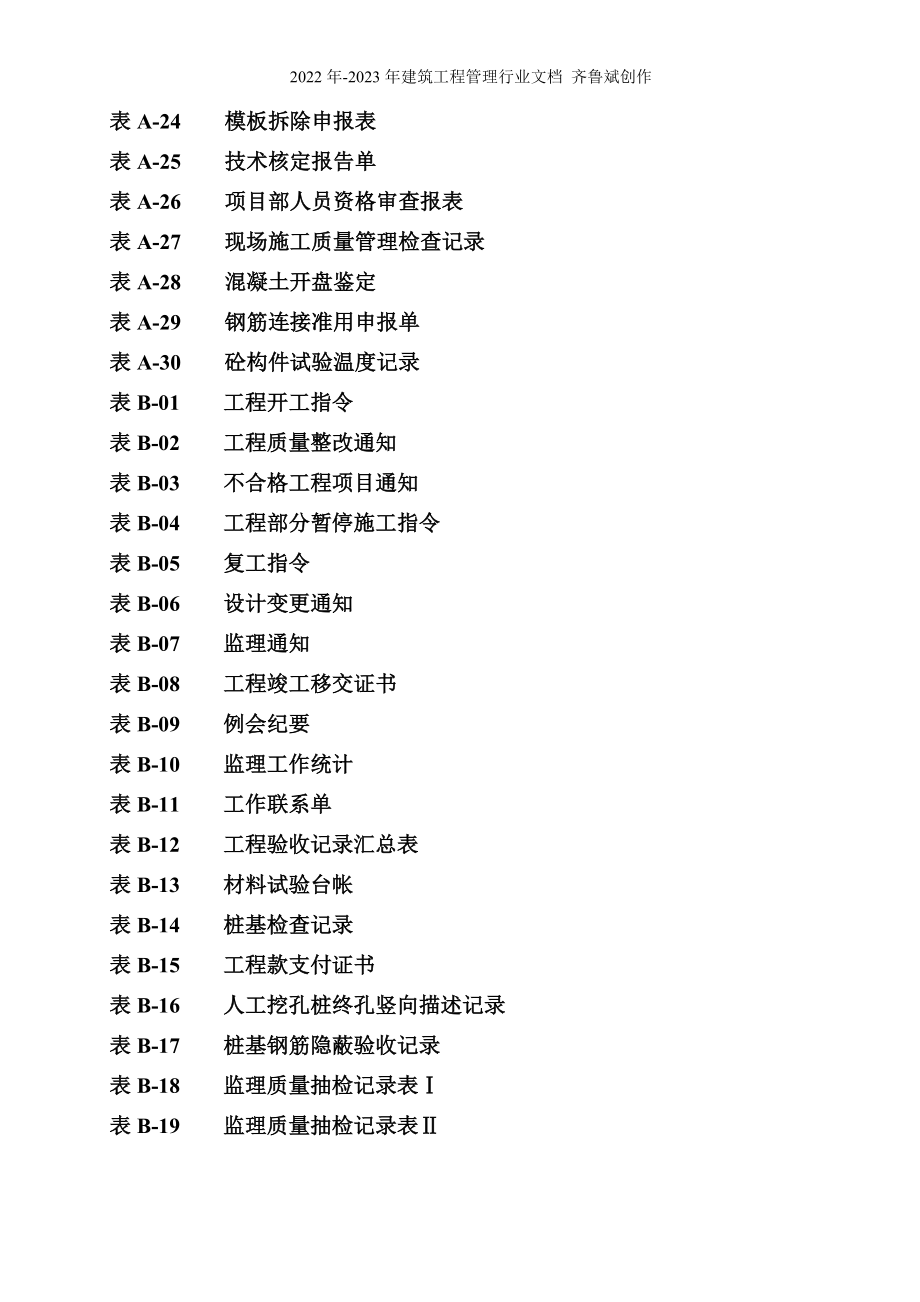 工程建设监理公司统一用表_第2页