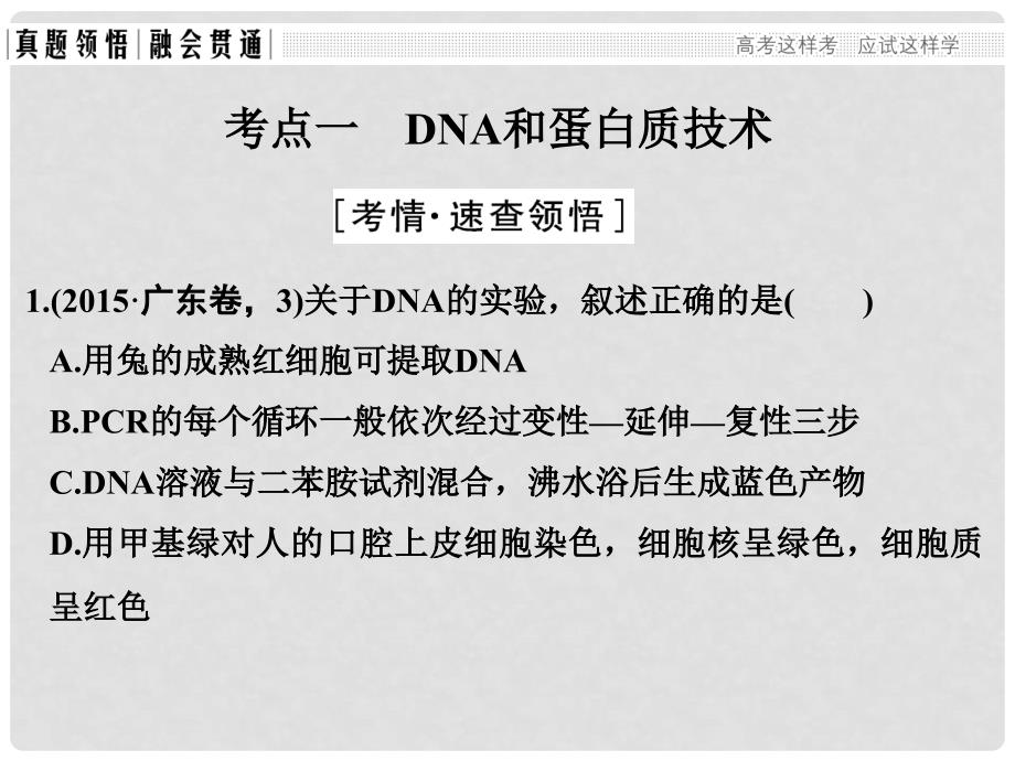 高考生物二轮专题复习 第一部分 专题突破篇 第八单元 专题2 生物技术在其他方面的应用课件_第3页