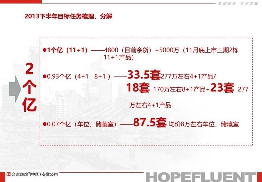 皖投&#183;天下锦城2013年下半年存量销售政策思路_第5页