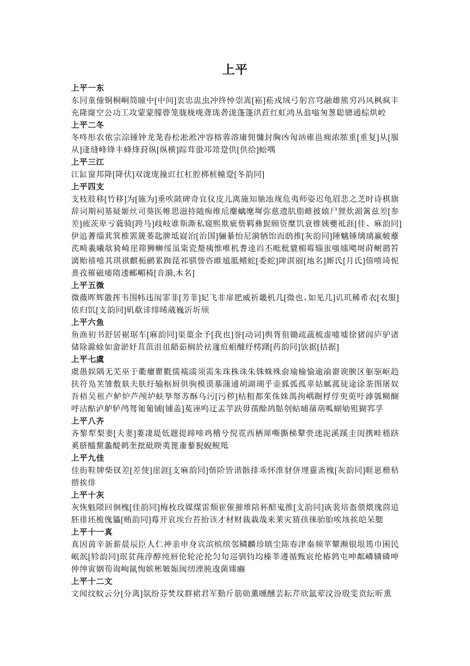 平水韵106部表_第1页