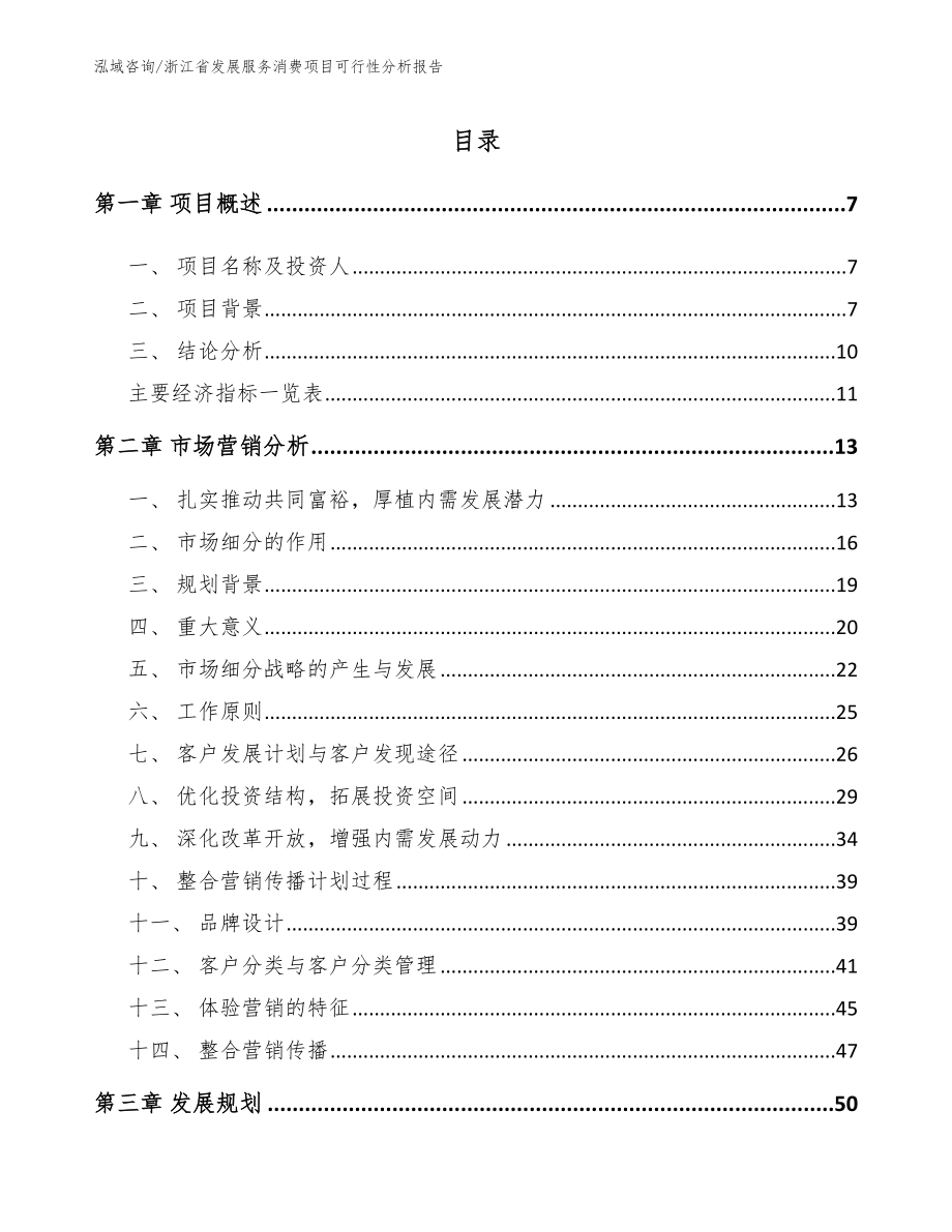 浙江省发展服务消费项目可行性分析报告模板范本_第2页