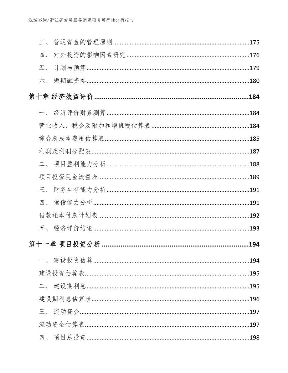 浙江省发展服务消费项目可行性分析报告模板范本_第5页