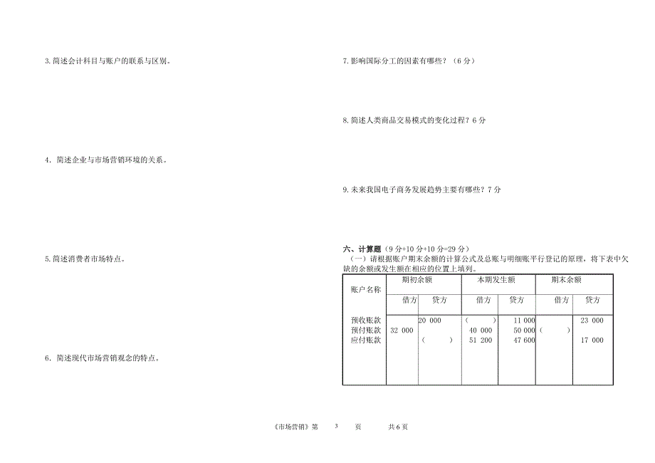 12-13高三年级第一次学情调查商务专业试卷_第4页