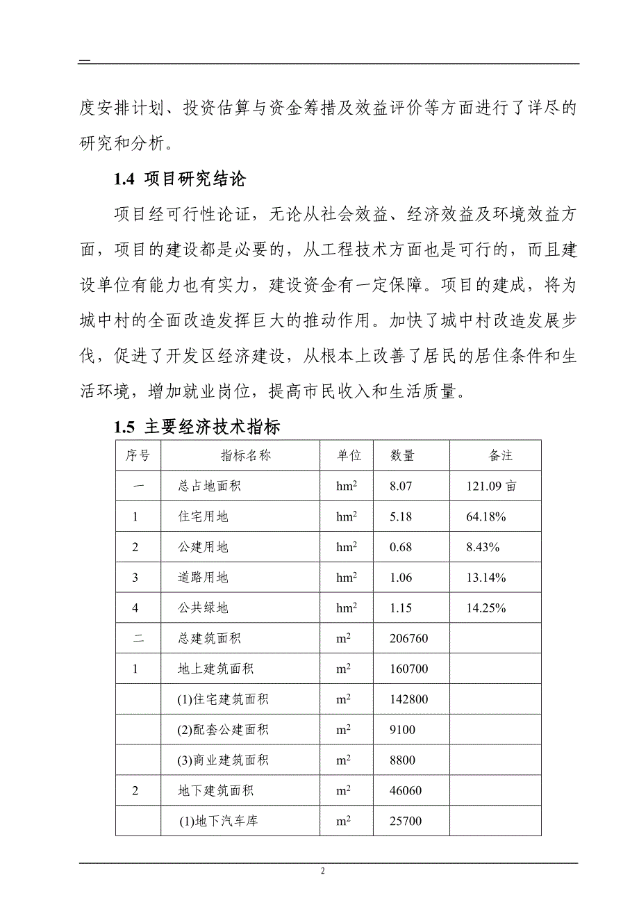 山西长治兰煜家园小区可行性研究报告_第2页