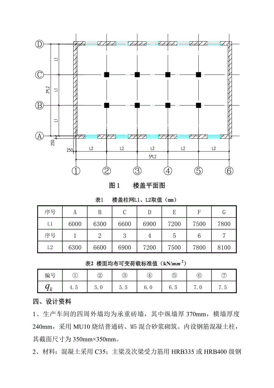 单向板肋梁楼盖设计任务书_第3页