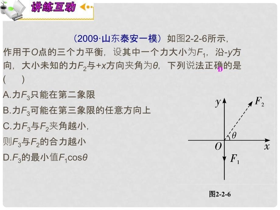 高三物理一轮复习 第2章2力的合成与分解课件 新人教版（安徽专用）_第5页