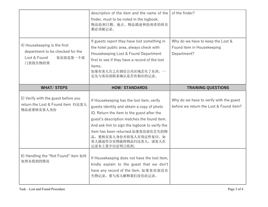 LOST AND FOUND PROCEDURE 洲际失物招领SOP_第3页