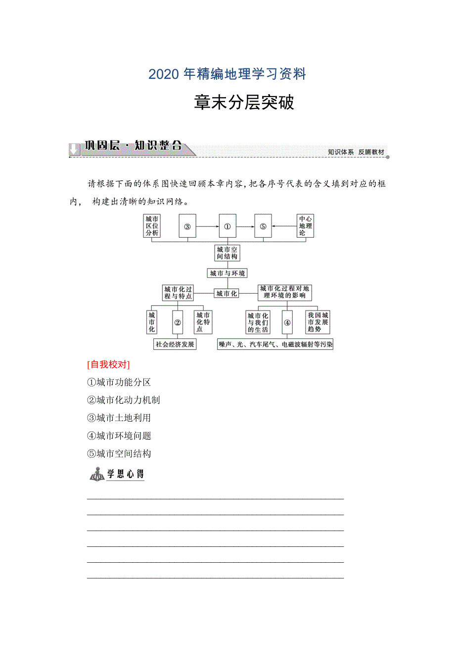 年高中地理湘教版必修2学案：章末分层突破2 Word版含解析_第1页