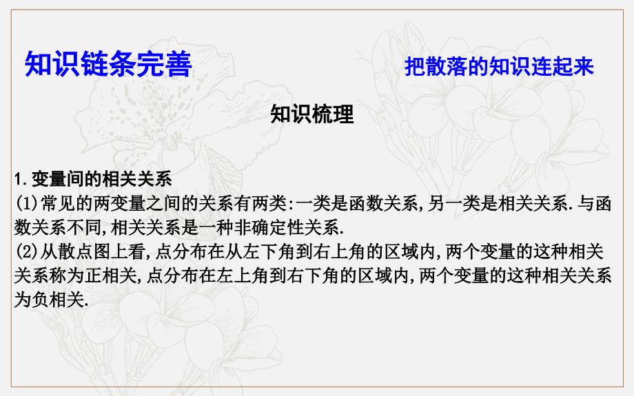 版导与练一轮复习理科数学课件：第九篇　统计与统计案例必修3、选修12 第3节　变量的相关性与统计案例_第4页