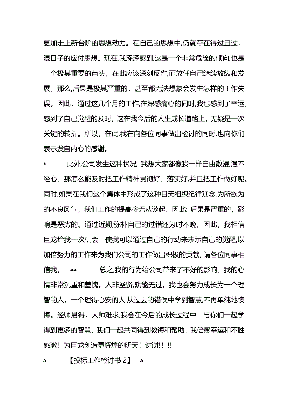 投标工作检讨书范文_第2页