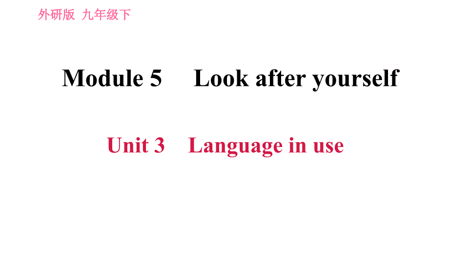 外研版九年级下册英语课件 Module 5 Unit3 Language in use_第1页