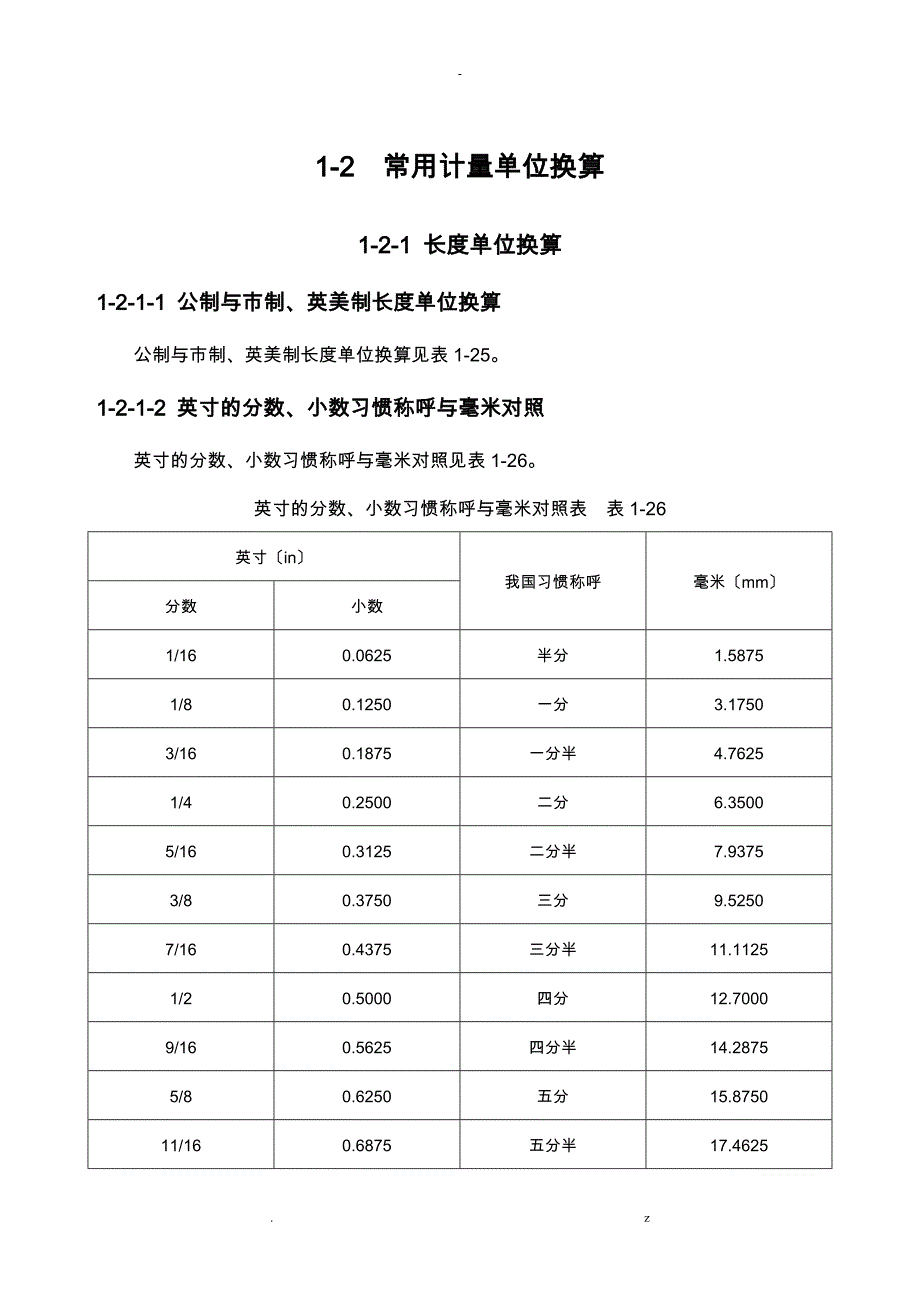 常用计量单位换算_第1页