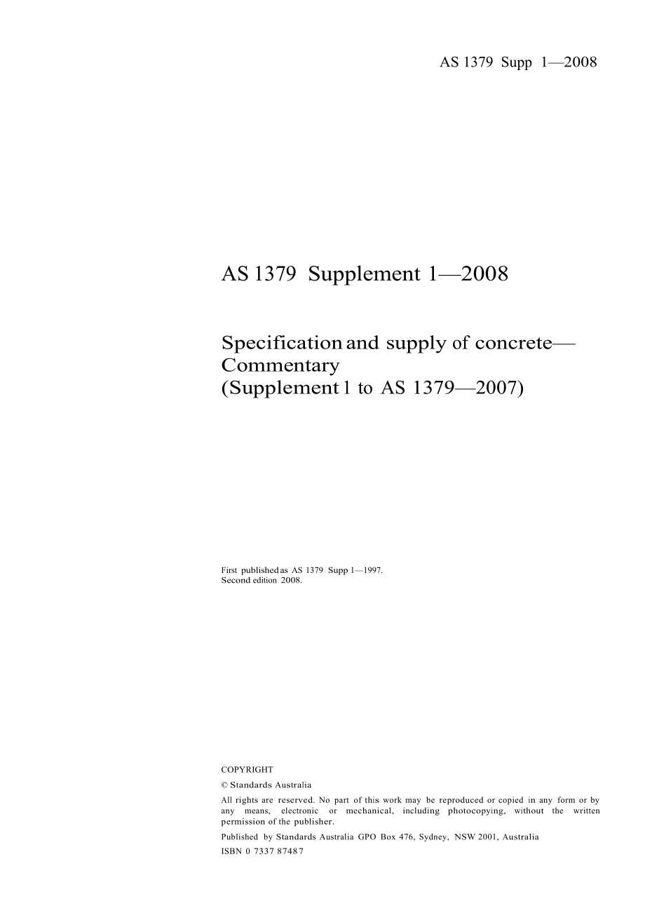 【AS澳大利亚标准】AS 1379 Supp 1 Specification and supply of concrete— Commentary (Supplement 1_第3页