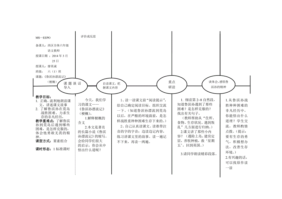 教研课教案(鲁滨孙漂流记)_第1页