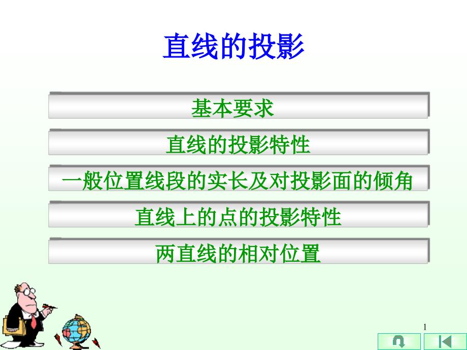 教学课件第4章投影基础理论直线的投影教程_第1页