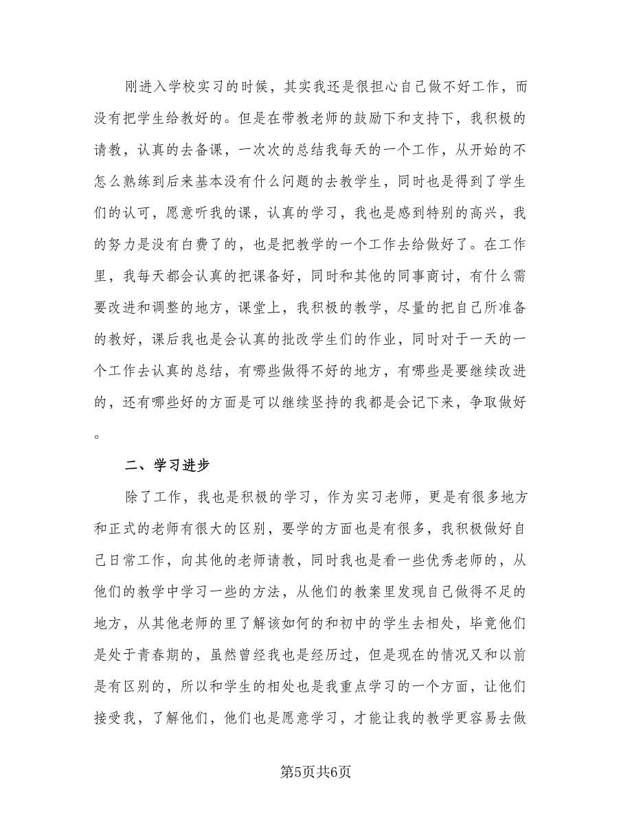 2023教师个人实习总结范本（3篇）.doc_第5页