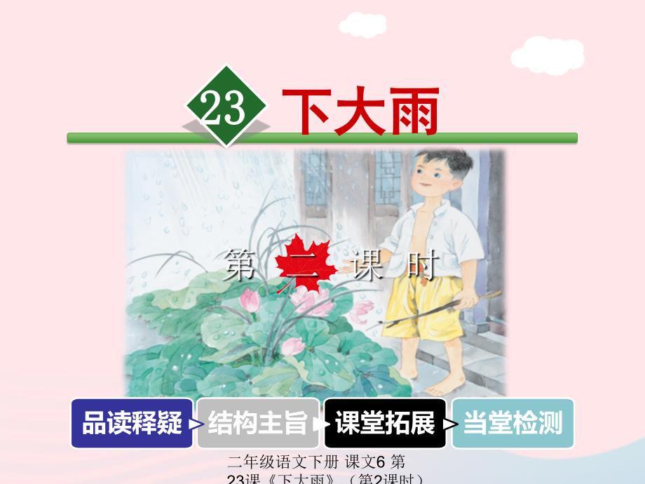 最新二年级语文下册课文6第23课下大雨第2课时课件苏教版苏教级下册语文课件_第1页