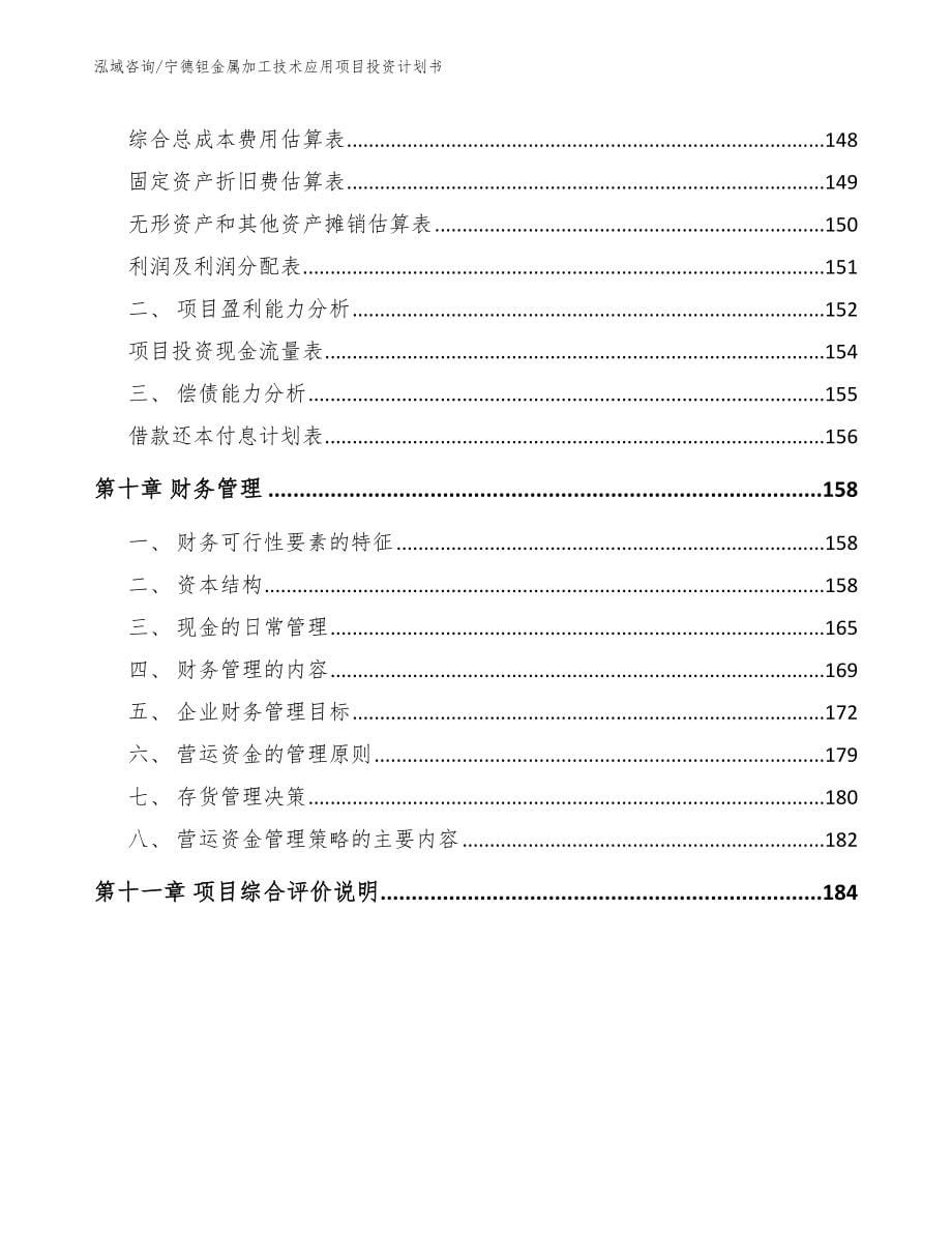 宁德钽金属加工技术应用项目投资计划书（模板范本）_第5页